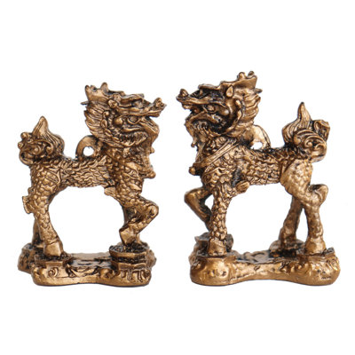 Ensemble de 2 figurines de chiots chinois