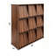 Bibliothèque ouverte à 9 cubes, armoire de rangement en bois à 3 niveaux avec poignées à tirer, étagère de présentation autoportante pour bureau à domicile, chambre à coucher, salon