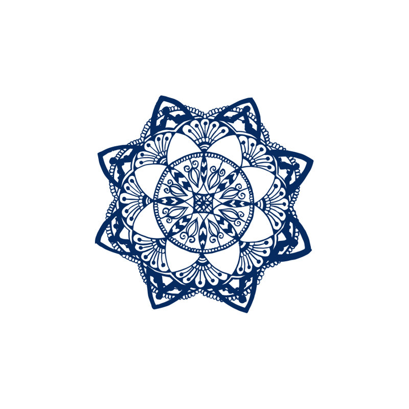 Décalcomanie murale décoration boho bohémien chambre Natazhat, Bleu marine