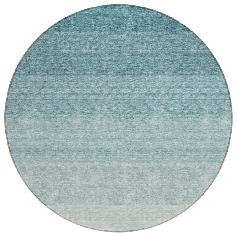Tapis rond bleu 8 po