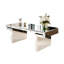 Table basse à miroir rectangulaire de luxe 47 pouces avec verre trempé cannelé, table d'appoint moderne pour canapé, assemblage facile en 2 étapes, style luxueux léger, emballage renforcé