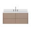   Ensemble de meuble-lavabo mural rectangulaire simple 49 po avec comptoir en quartz blanc de 1,5 po Ensuko-815188021-815188022