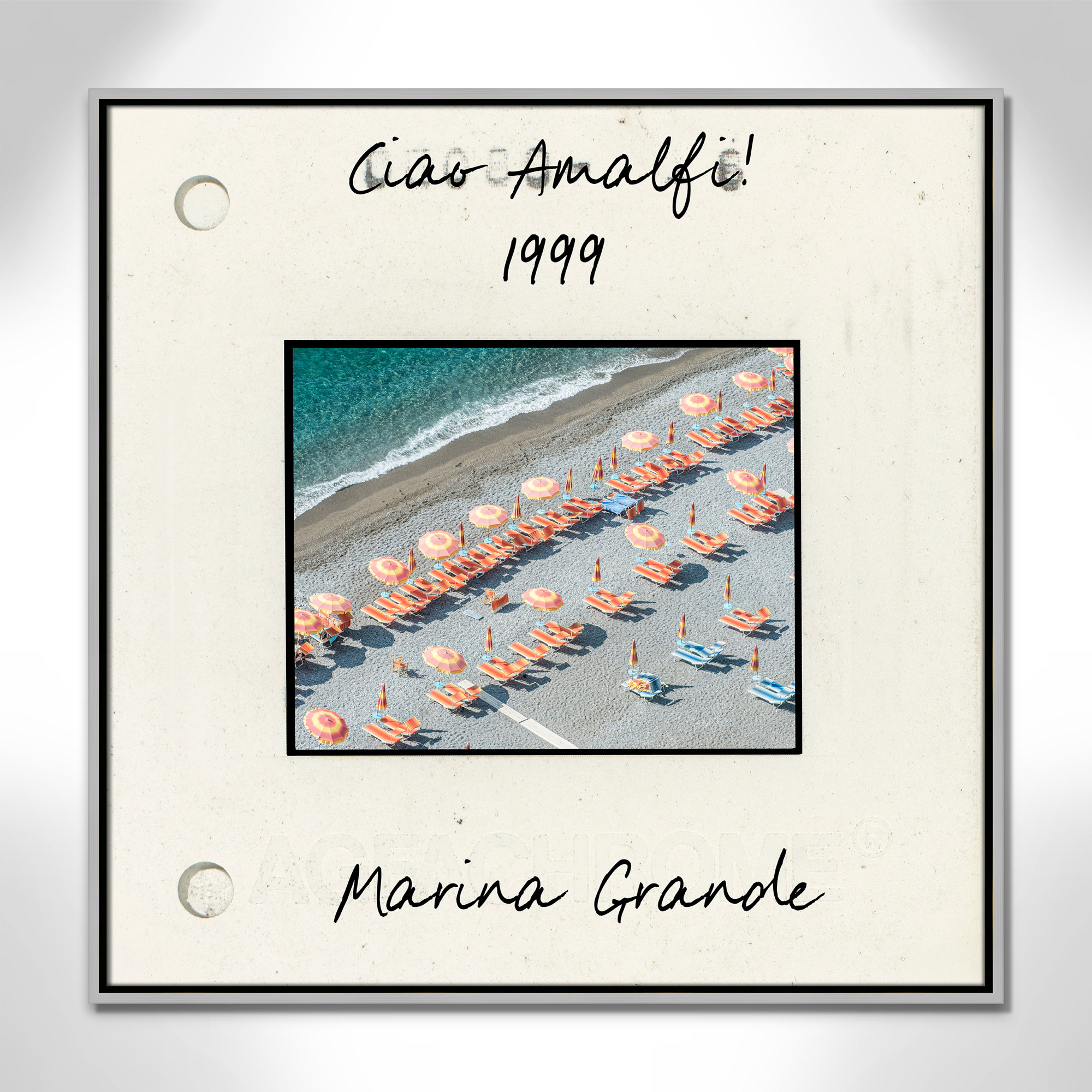 Amalfi, Italy - Marina Grande Print by Danita Dalmont, Silver Floater Framed Canvas, 31.5" H x 31.5" W x 2" D