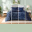 Ensemble de literie en velours luxueux, coton bleu marine, style moderne pour la maison