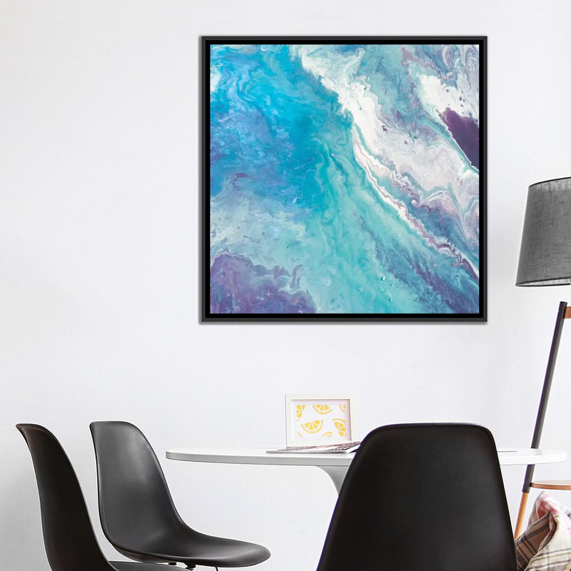 «Water from Above II», reproduction sur toile, H 18 po x l 18 po x P 1,5 po, Toile avec cadre noir, Pas de tapis