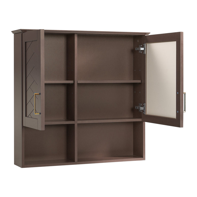 Armoire à miroir murale supérieure 30 po pour salle de bain Superior, Brun