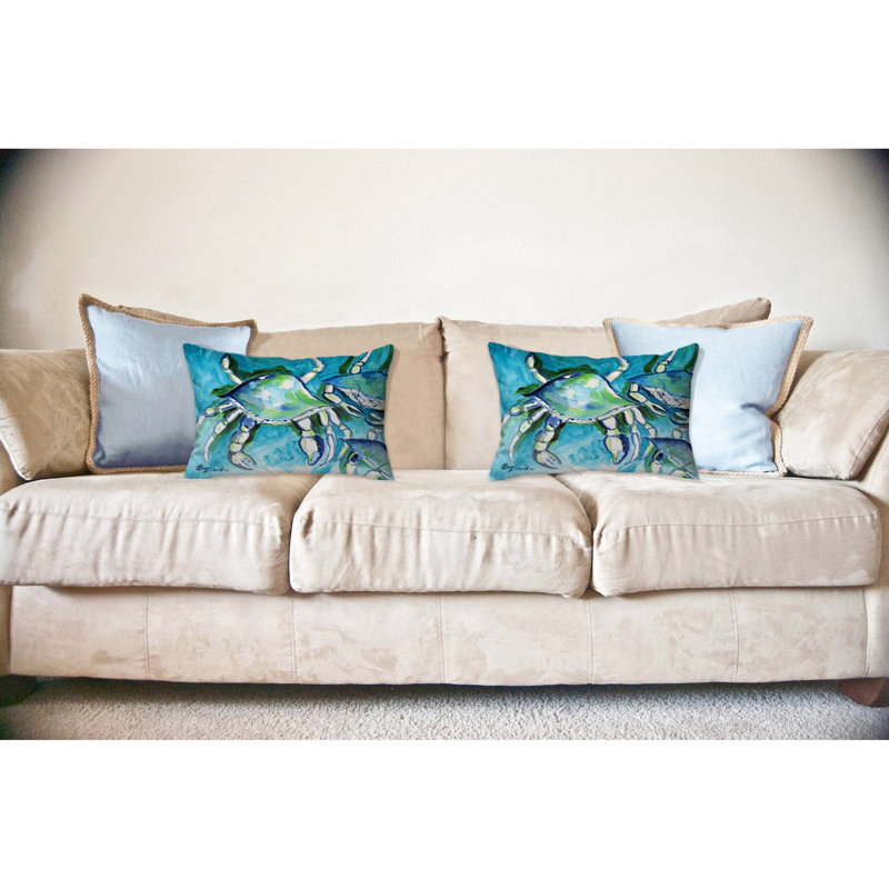  Housse et insert de coussin rectangulaire d'extérieur White Crabs
