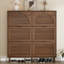 Armoire de rangement pour chaussures moderne à 3 niveaux avec 6 tiroirs rabattables, organisateur de chaussures autoportant 48 paires de l 47,2 po pour vestibule-1839523630
