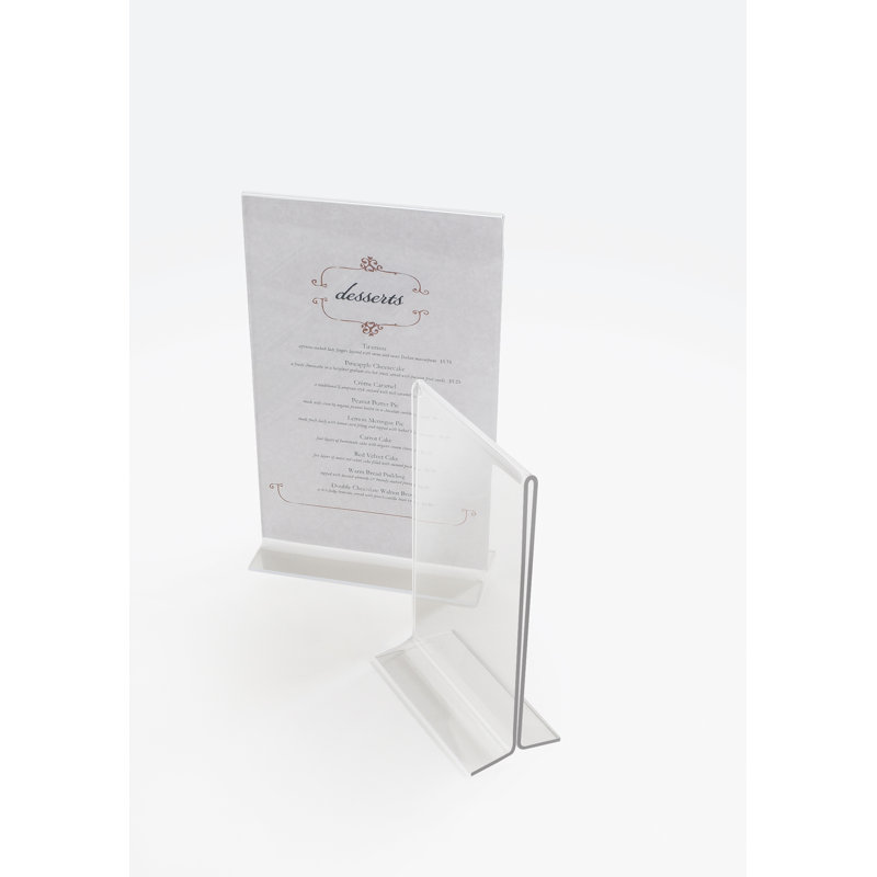 Porte-cartes de table en acrylique de type T - 4 po x 6 po