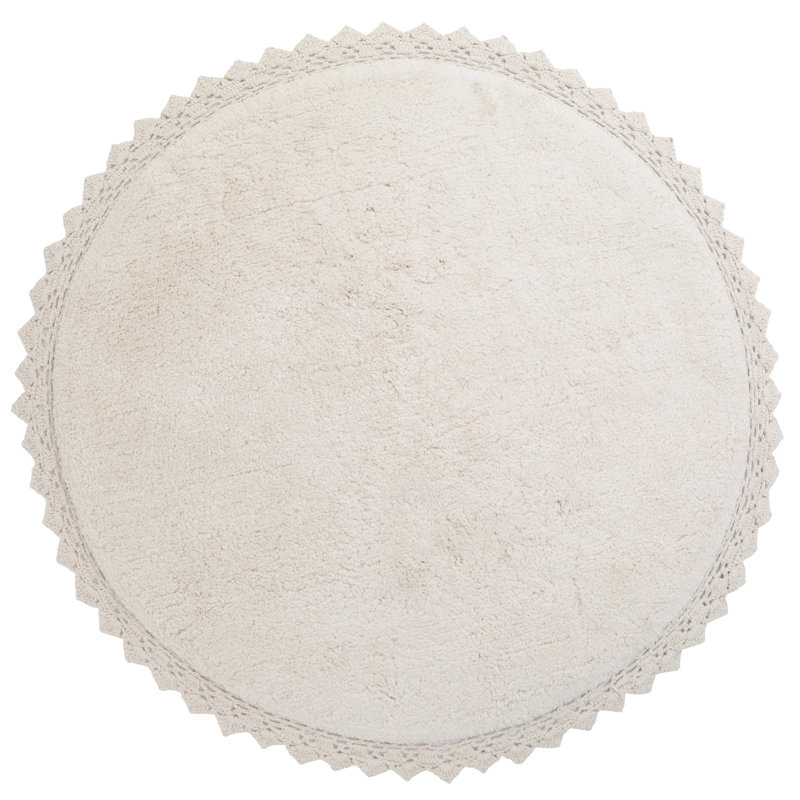 Round Sturtevant Solid Colour Cotton Hand Woven 110cm X 110cm Area Rug