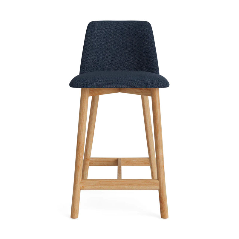 Chip Stool, Toohey Olive Plainweave, White Oak, Bar Stool (31" Seat Height)