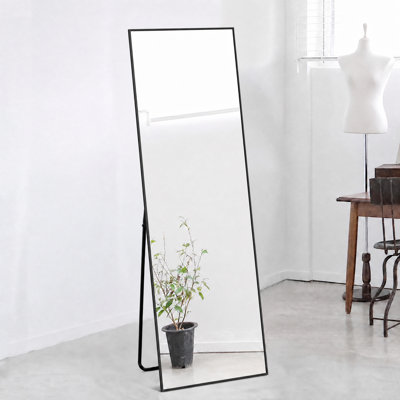 56" x 15" Aluminum Full Length Mirrors Wall Mirrors with Stand