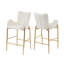 Ensemble de 2 tabourets de bar à hauteur de comptoir 28,75 pouces, tabourets en velours avec pieds dorés et repose-pieds-1838156319