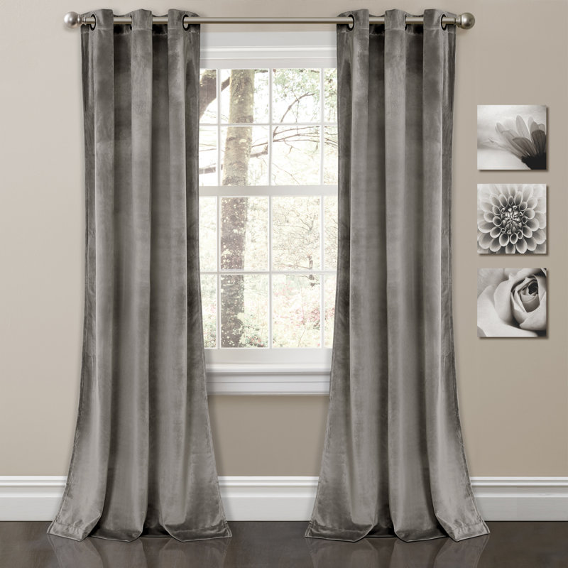 Paire de rideaux isolants Prima Velvet, l 38 po x L 84 po, gris