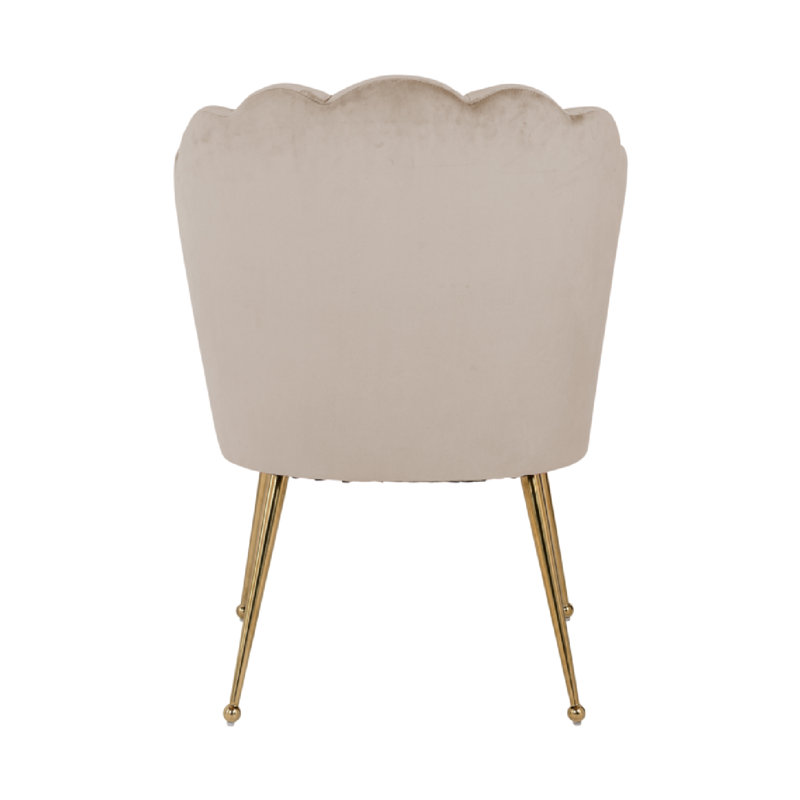 Pippa Upholstered Dining Chair, Khaki, Gold