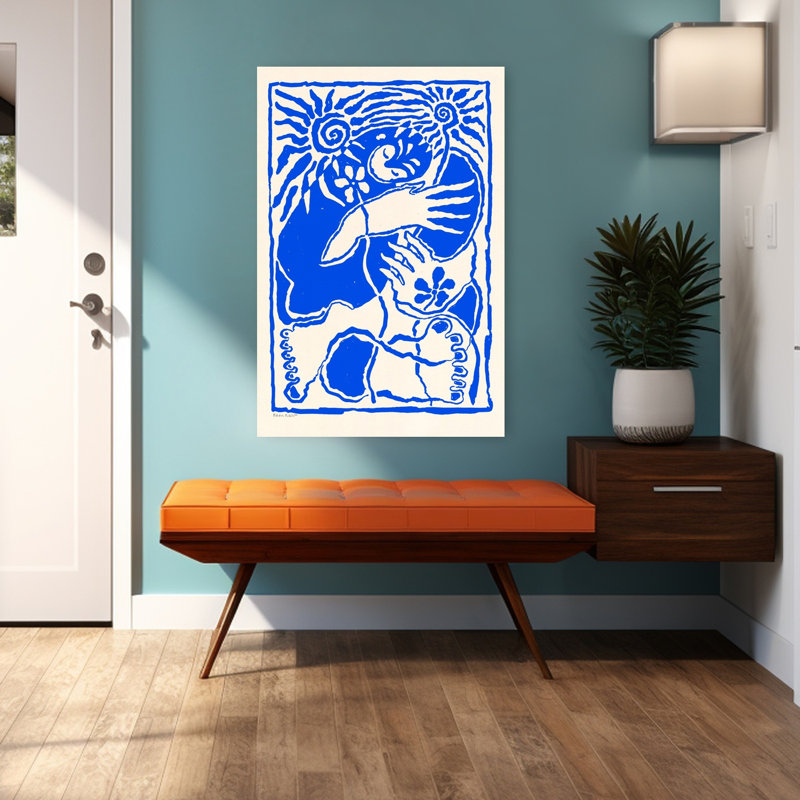 Protection, art floral moderne et naturel, art mural, H 48 po x l 32 po