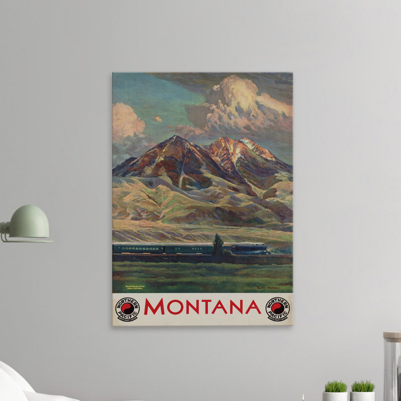 « montana », affiche rétro sur toile tendue, H 30 po x l 20 po