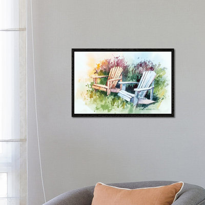Garden Chairs by Bill Drysdale - Floater Frame Gallery-Wrapped Canvas Giclée on Canvas