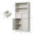 White 51 inch Tall Storage Cabinet Freestanding Buffet Cabinet with Drawers and Adjustable Shelves Multipurpose Organizer for Kitchen room-123223516