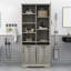 Armoire de rangement multifonctionnelle avec tablettes réglables et paniers à linge inclinables-619440671