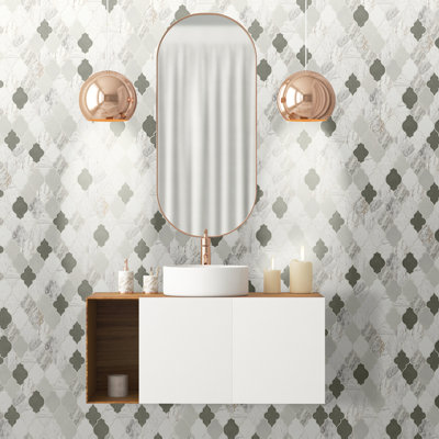 Daltile Raine Natural Stone Arabesque Blend Mosaic Wall Tile (10 PC Per Carton) (7.38 SQFT Per Carton)