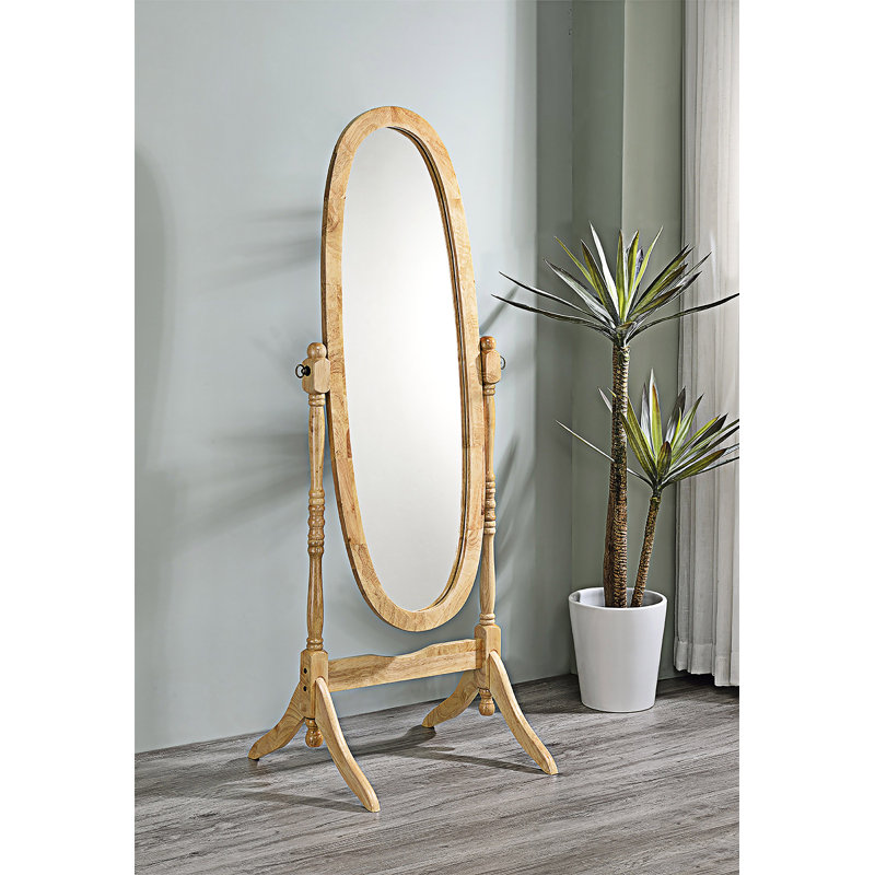 Standing Wooden Floor Mirror, Natural
