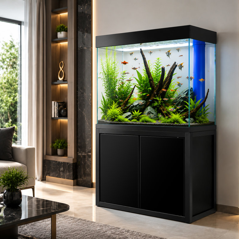 Rectangle Aquarium Tank, Black, 100 Gallon (61" H x 39.4" W x 19.7" D)