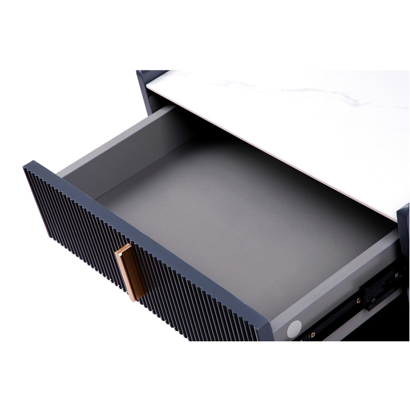 Table basse, table basse, table de salon avec tablette et tiroir Otsie