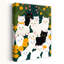 Whimsical Garden Cats Cat Flower Wall Art Print by Uma Gokhale - Wrapped Canvas Print-456028603