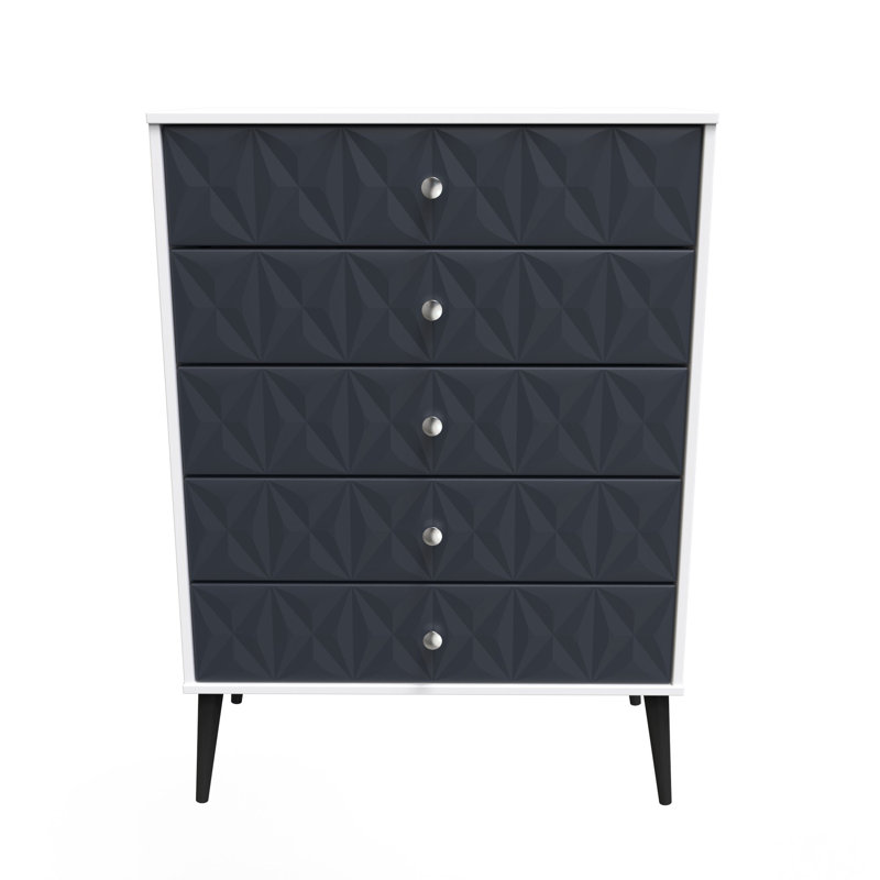 Carnlea 5 Drawer Chest (Ready Assembled), Blue