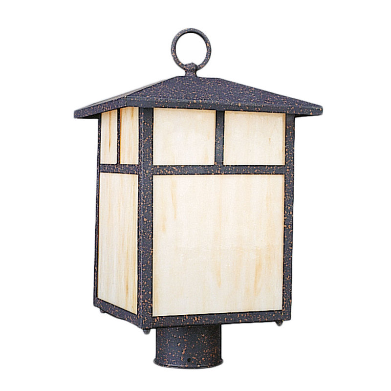 Monture de poteau carrée 1 lumière Miyley, rouille