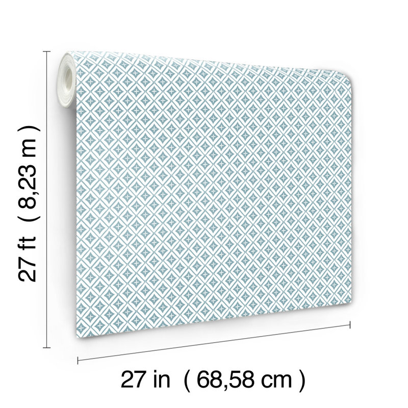 Rouleau de papier peint L 27 pi x l 27 po Dunbarton, Bleu