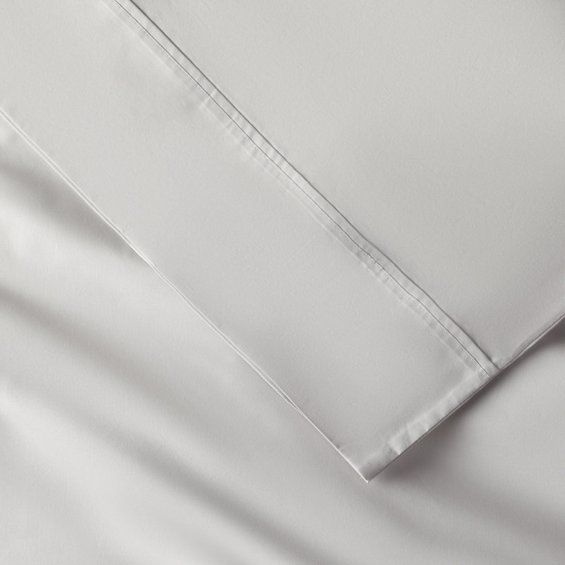 Ensemble de taies d'oreiller en percale de coton Coyer Classic, Lit standard + deux taies d'oreiller standard, Gris doux