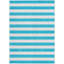 Tapis intérieur / extérieur rayé sarcelle et blanc-122845775