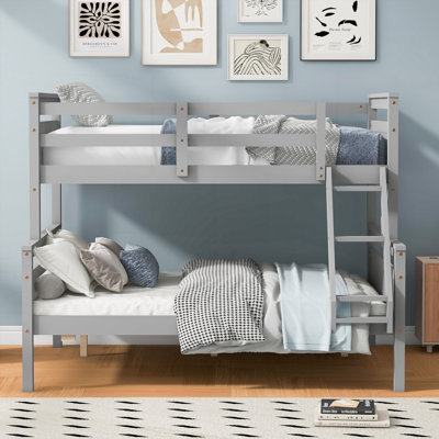 Twin Bed Frame with Full Bottom, No Box Spring Needed, Sturdy Pine Construction for Bedroom