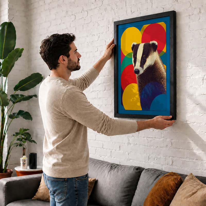 Badger Bold Modern - Print, A2 - 59.4 x 42.0 cm, Oak