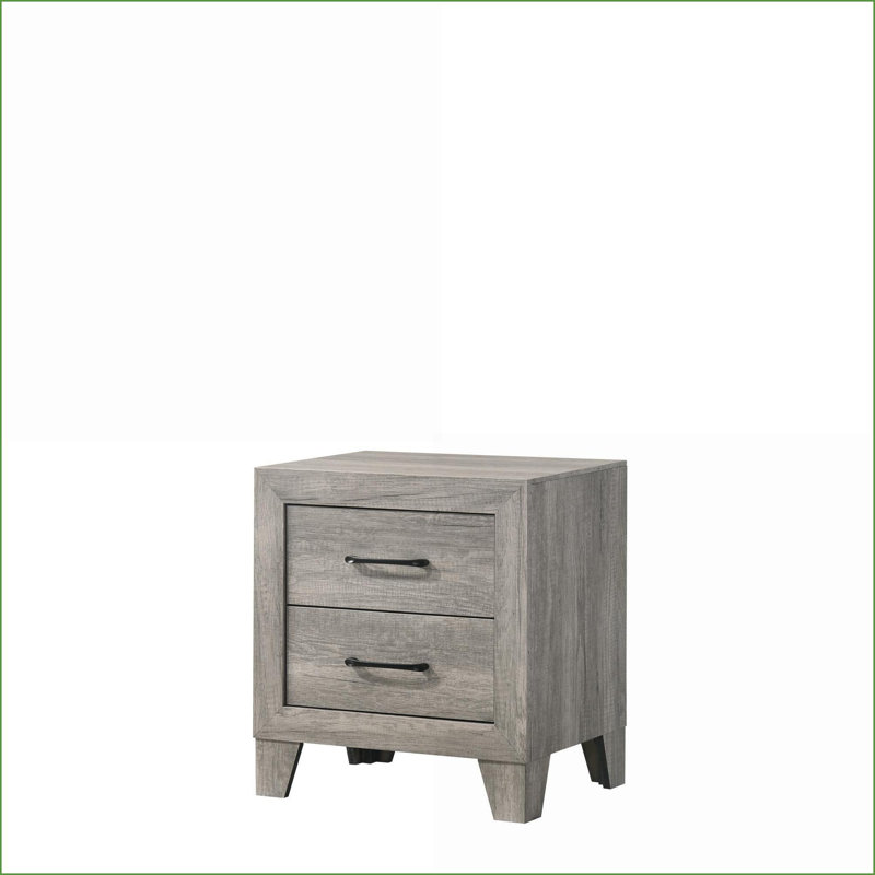 Rangement pour chambre à coucher 2 tiroirs Rustic Gray, Gris