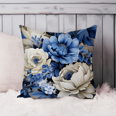 Floral Blue Peonies Flowers III Classic
