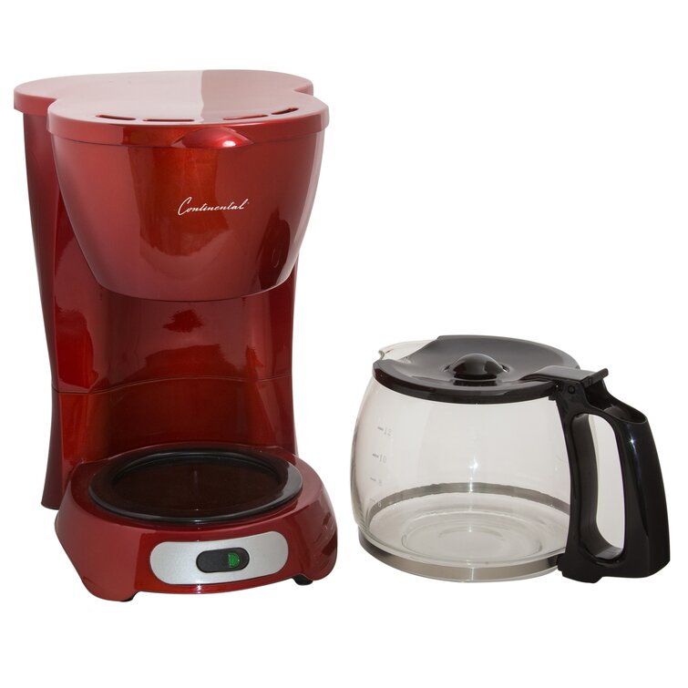 Holstein Housewares 5-Cup Coffee Maker, Metallic Red 