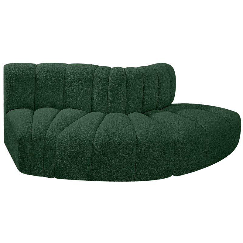 Canapé et méridienne rembourrés Iyre, Tissu bouclé vert