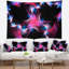 Tapisserie florale mauve à motif floral bleu fractal-28505059