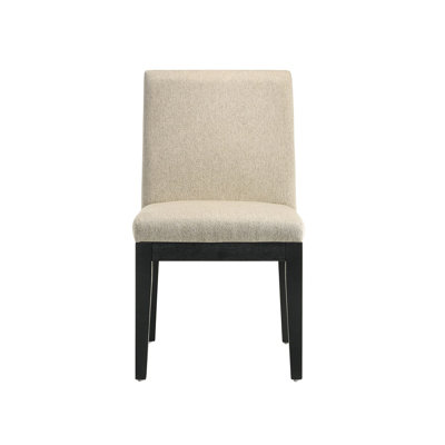 Side Chair (Set-2) Beige Fabric & Black
