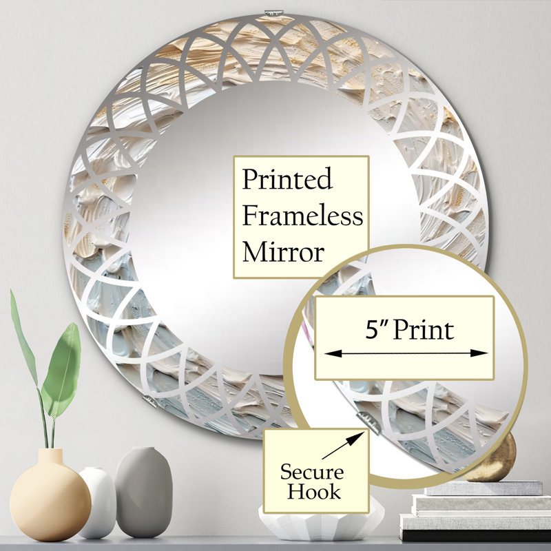 Round Wall Mirror, Decorative Modern Accent Mirror - Annicchiarico, 24" x 24"