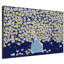 «Daisy Blossom Floral Explosion» sur fond bleu foncé, très grandes illustrations d'art encadrées (assemblage de cadre requis)-105076177