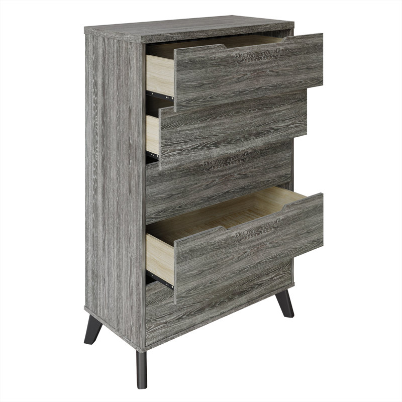 Commode à 5 tiroirs Ihor, Gris foncé