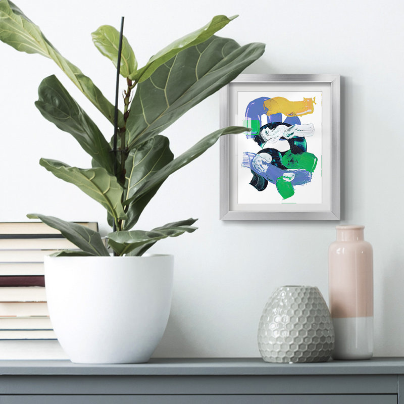 Abstract Pipes II -Framed Print, Silver