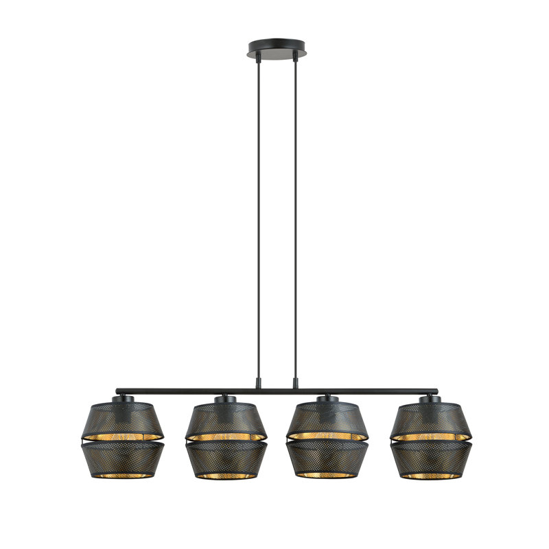 Abelle 4 - Light Steel Pendant, Black/Gold