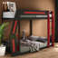 Lit mezzanine multifonctionnel en bois avec USB et RVB, design moderne
