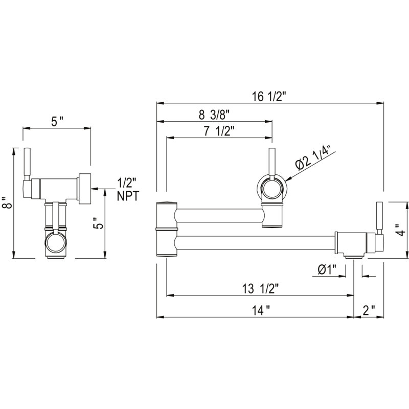 Holborn Pot Filler, Satin English Gold