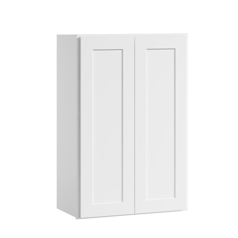 Armoire de cuisine blanche avec tablettes réglables l 24 po x H 30 po x P 12 po, Blanc shaker, 24"W x 30"H x 12"D